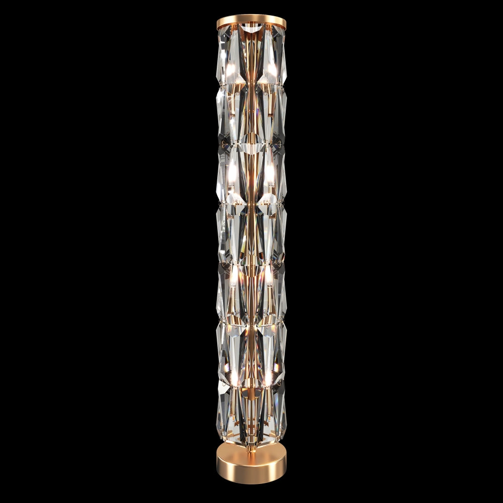 Lampa de podea din Otel inoxidabil si Sticla Auriu/Transparent cu 8 becuri E14 60W D20xH127cm Puntes