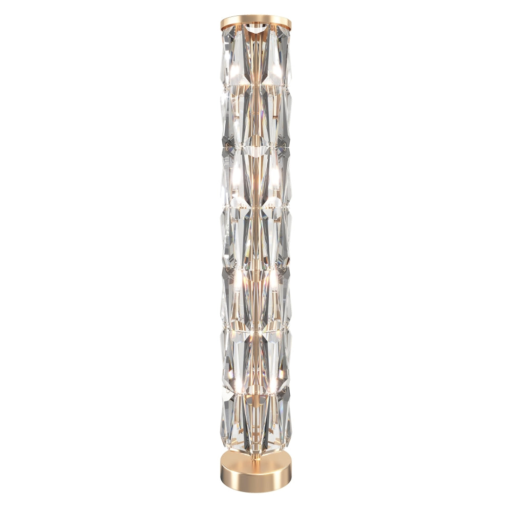 Lampa de podea din Otel inoxidabil si Sticla Auriu/Transparent cu 8 becuri E14 60W D20xH127cm Puntes
