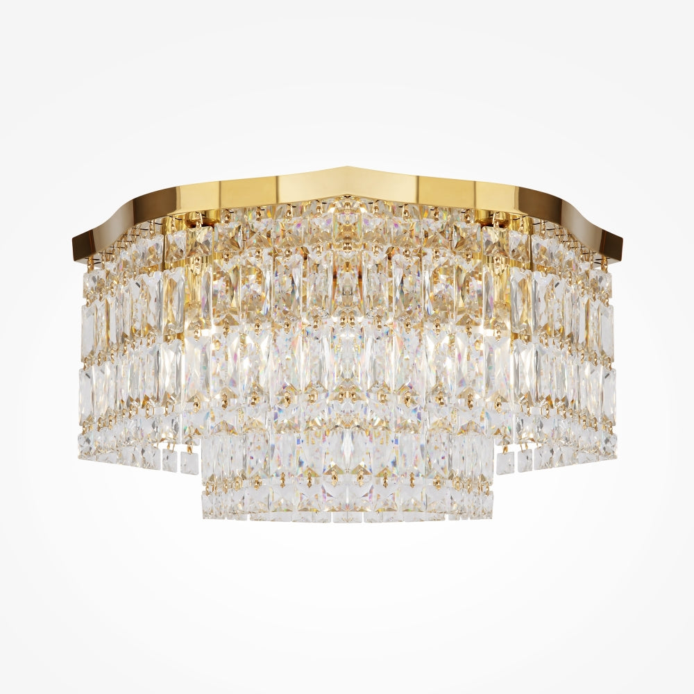 Plafoniera din Metal Auriu cu 6 becuri E14 60W L45xH25cm Dune