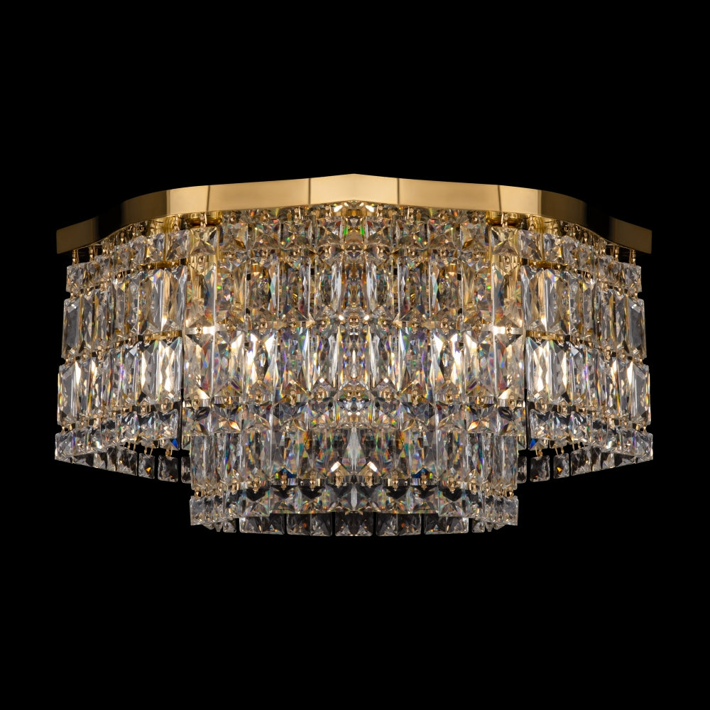 Plafoniera din Metal Auriu cu 6 becuri E14 60W L45xH25cm Dune