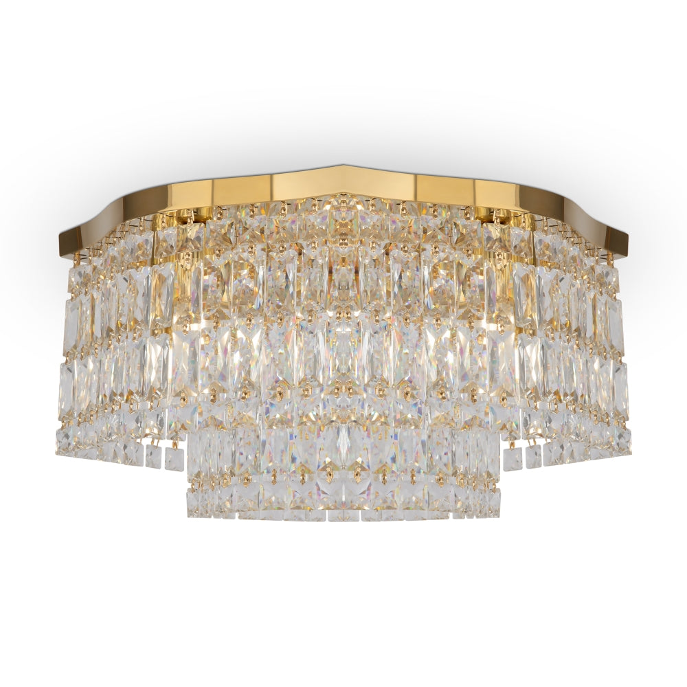 Plafoniera din Metal Auriu cu 6 becuri E14 60W L45xH25cm Dune