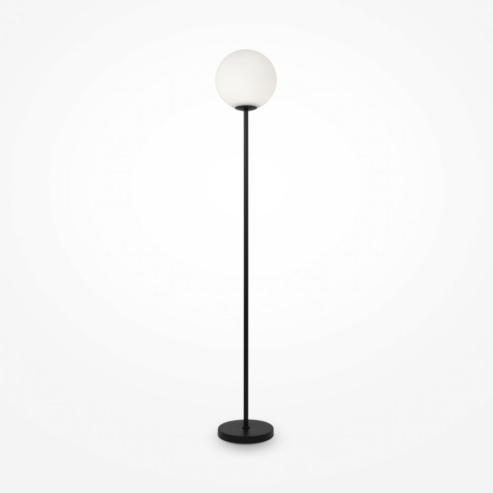 Lampa de podea din Metal si Sticla Negru/Alb cu 1 bec E27 60W D25xH155cm Ring