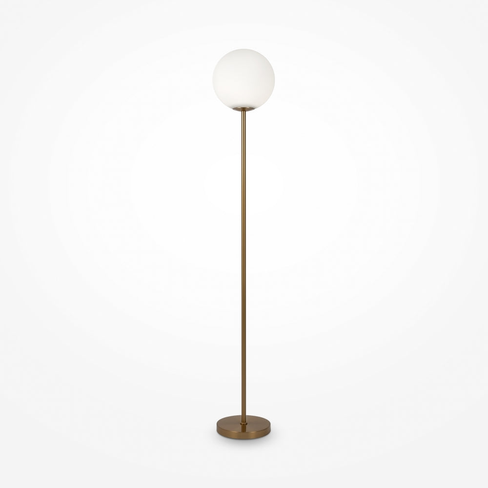 Lampa de podea din Metal si Sticla Alama/Alb cu 1 bec E27 60W D25xH155cm Ring