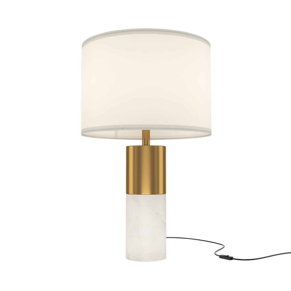 Veioza din Metal si Bumbac Alb cu 1 bec E27 60W D39xH65cm Bianco