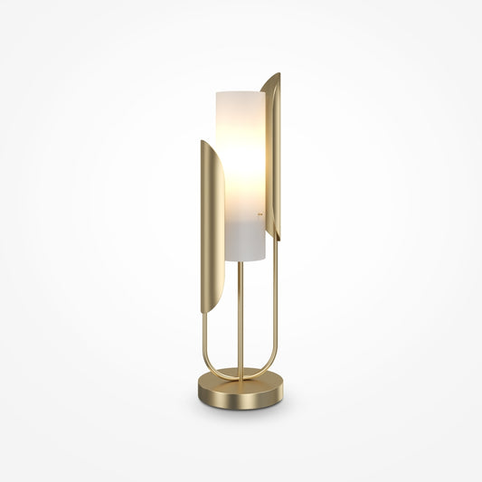 Veioza din Metal si Sticla Auriu/Alb cu 1 bec E14 40W D20xH75cm Cipresso