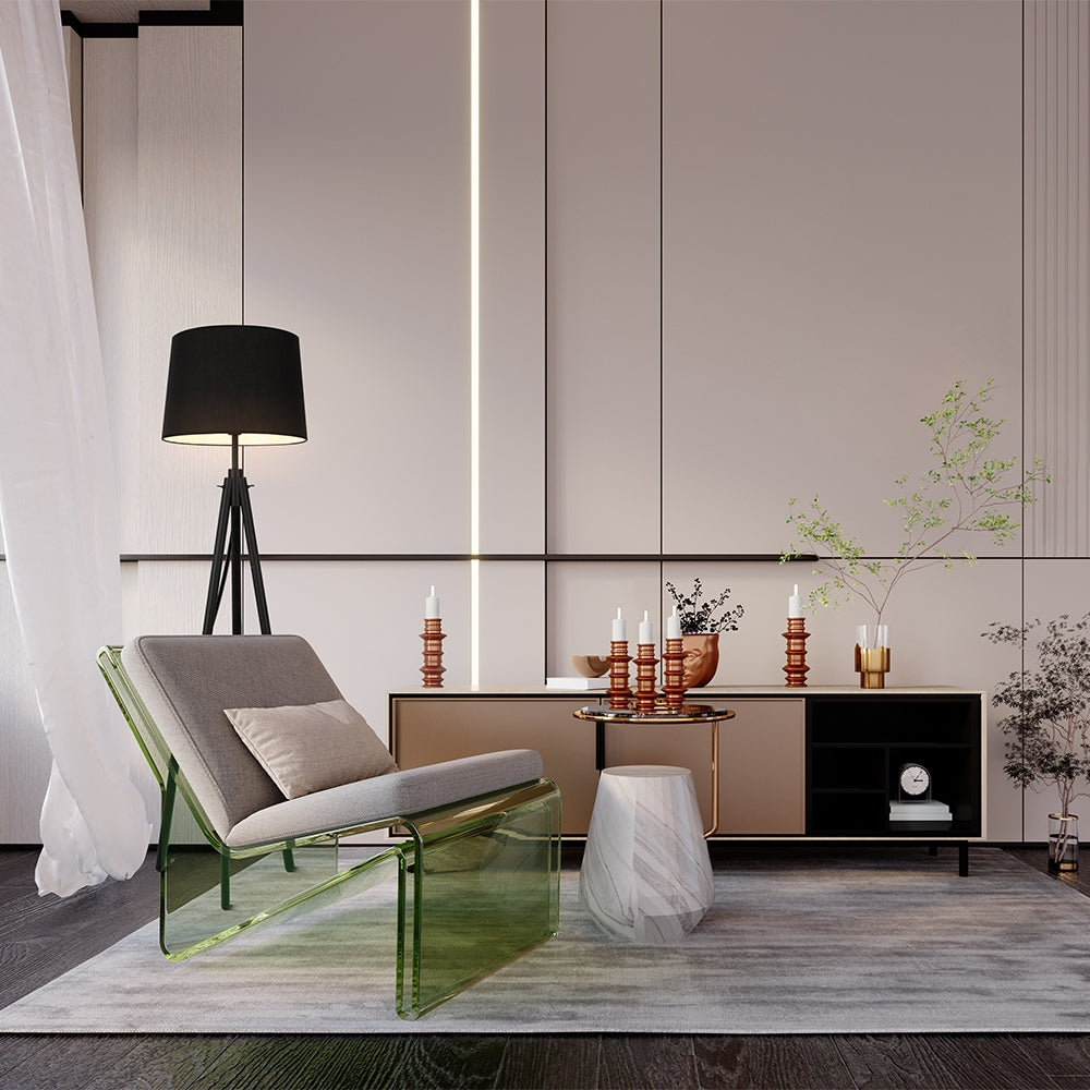 Lampa de podea din Metal si Textil Negru cu 1 bec E27 60W D61xH162cm Calvin