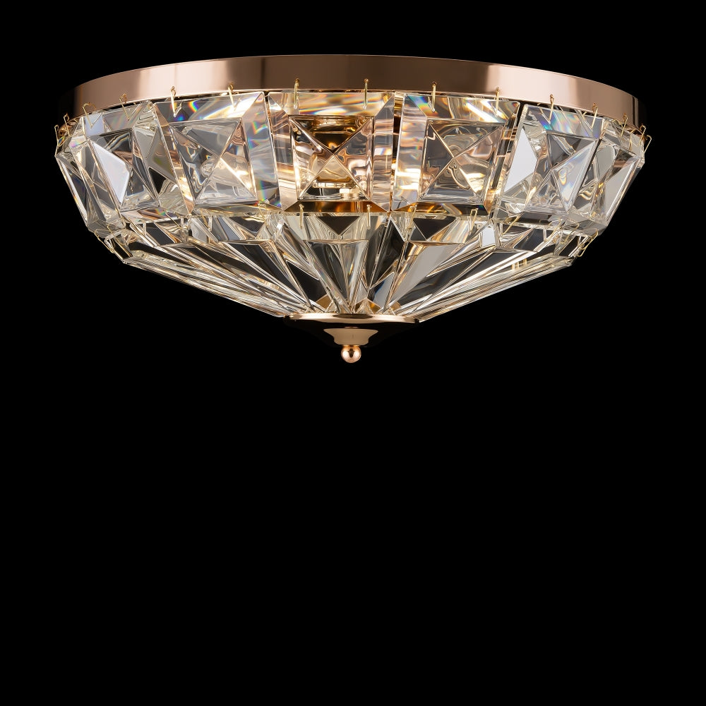 Plafoniera din Sticla Transparent cu 4 becuri E14 60W D40xH19cm Facet