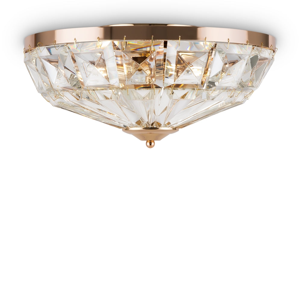 Plafoniera din Sticla Transparent cu 4 becuri E14 60W D40xH19cm Facet