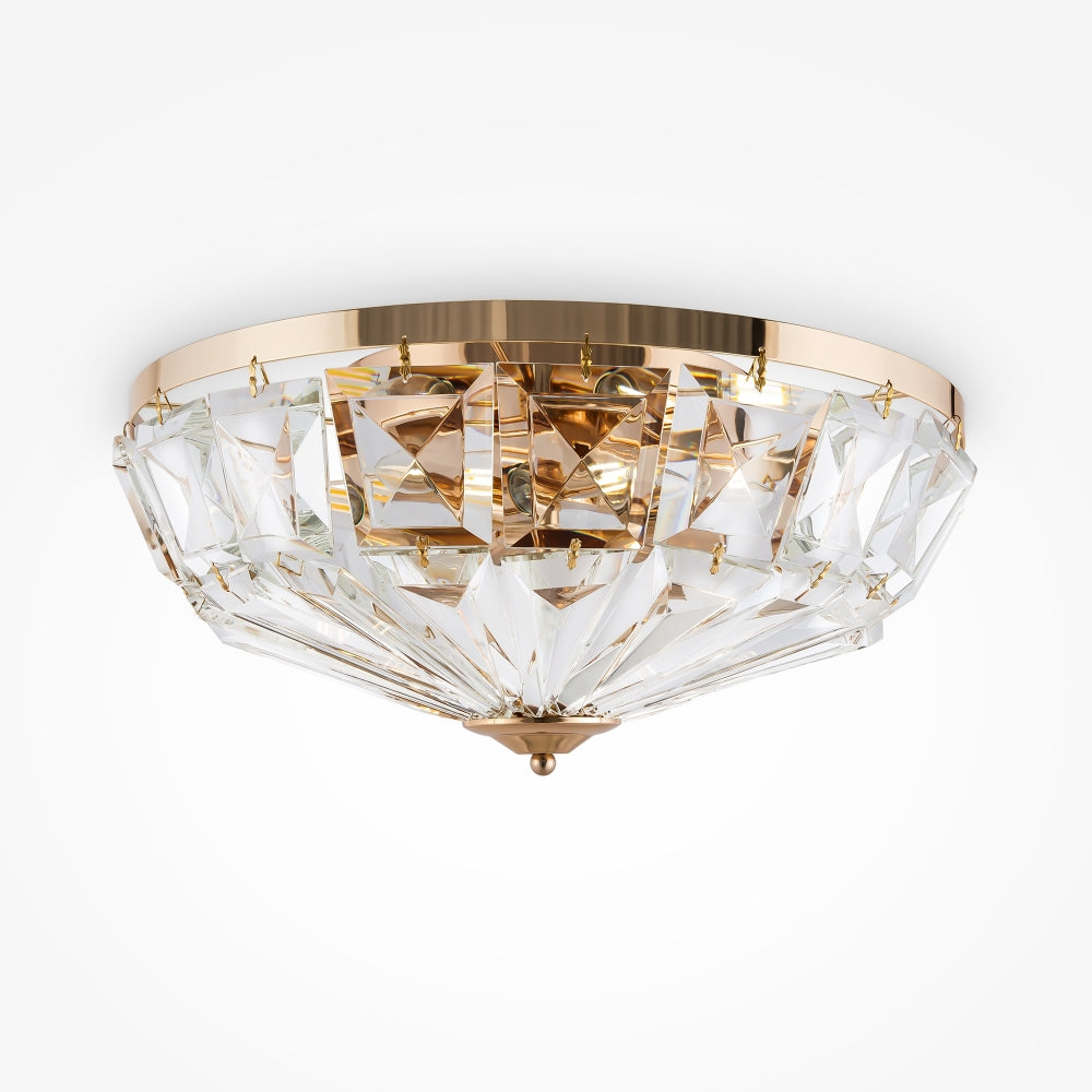 Plafoniera din Sticla Transparent cu 6 becuri E14 60W D49xH23cm Facet