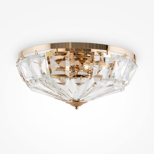 Plafoniera din Sticla Transparent cu 6 becuri E14 60W D49xH23cm Facet