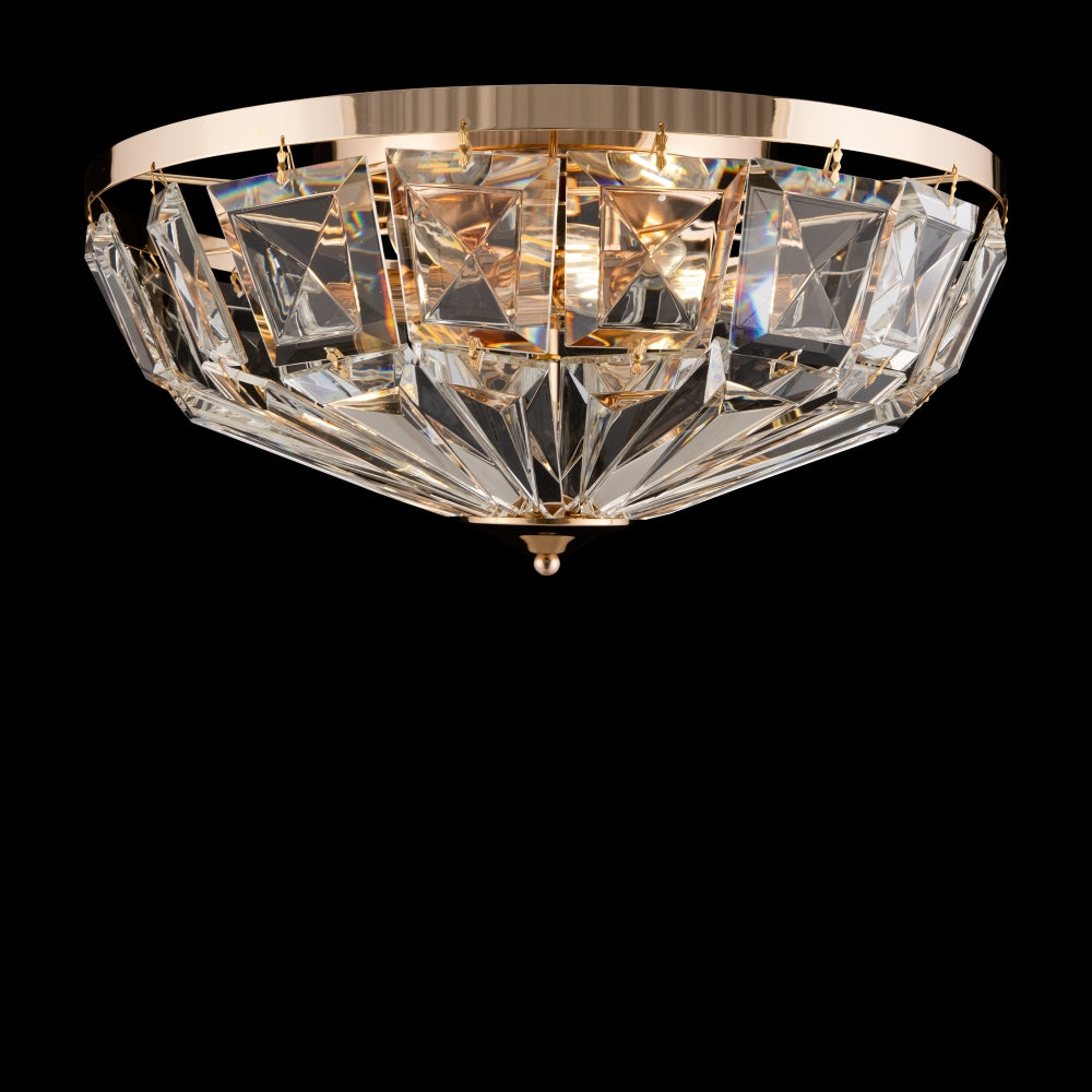 Plafoniera din Sticla Transparent cu 6 becuri E14 60W D49xH23cm Facet