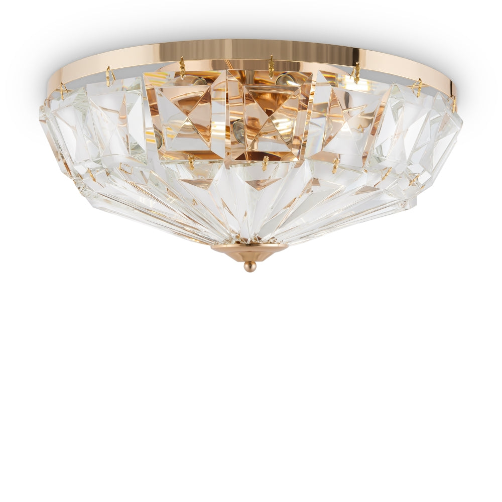 Plafoniera din Sticla Transparent cu 6 becuri E14 60W D49xH23cm Facet