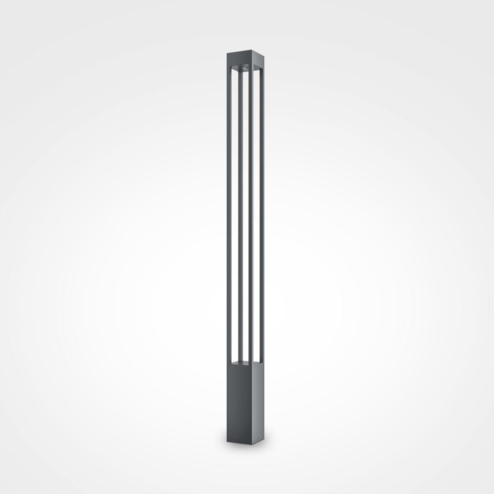Stalp de iluminat exterior din Metal Gri inchis 20W 1100lm 3000k L11xH150cm Elbe
