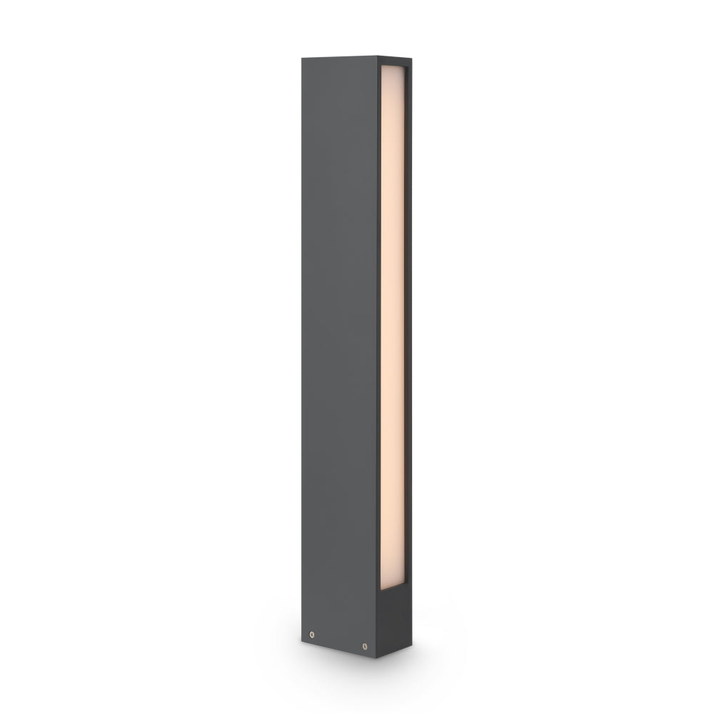 Stalp de iluminat exterior din Metal Gri inchis 12W 450lm 3000k L10xH60cm Hof
