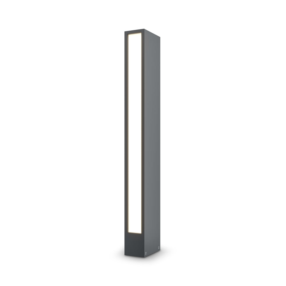 Stalp de iluminat exterior din Metal Gri inchis 12W 450lm 3000k L10xH60cm Hof