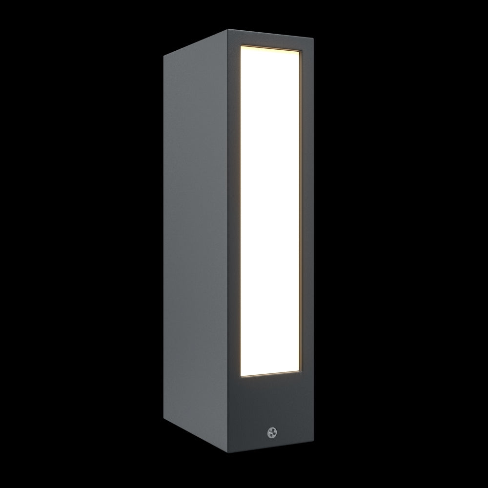 Stalp de iluminat exterior din Metal Gri inchis 6W 200lm 3000k L10xH25cm Hof