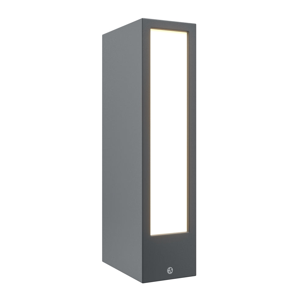 Stalp de iluminat exterior din Metal Gri inchis 6W 200lm 3000k L10xH25cm Hof
