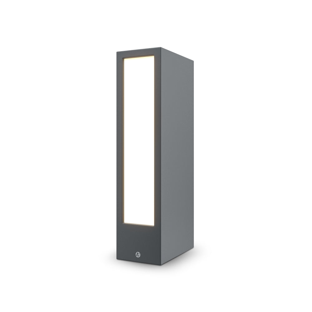 Stalp de iluminat exterior din Metal Gri inchis 6W 200lm 3000k L10xH25cm Hof