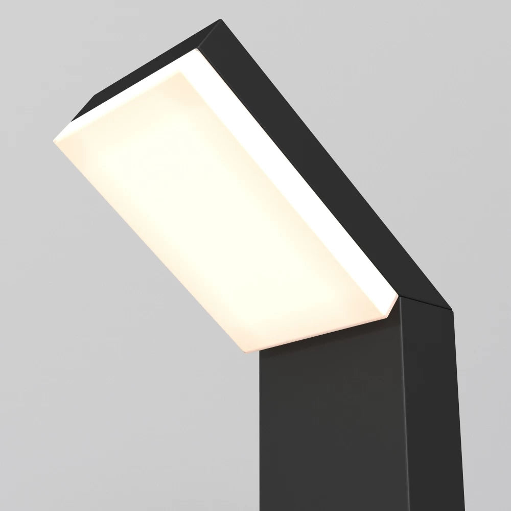 Stalp de iluminat exterior din Aluminiu Negru 12W 660lm 3000k L10xH80cm Paso