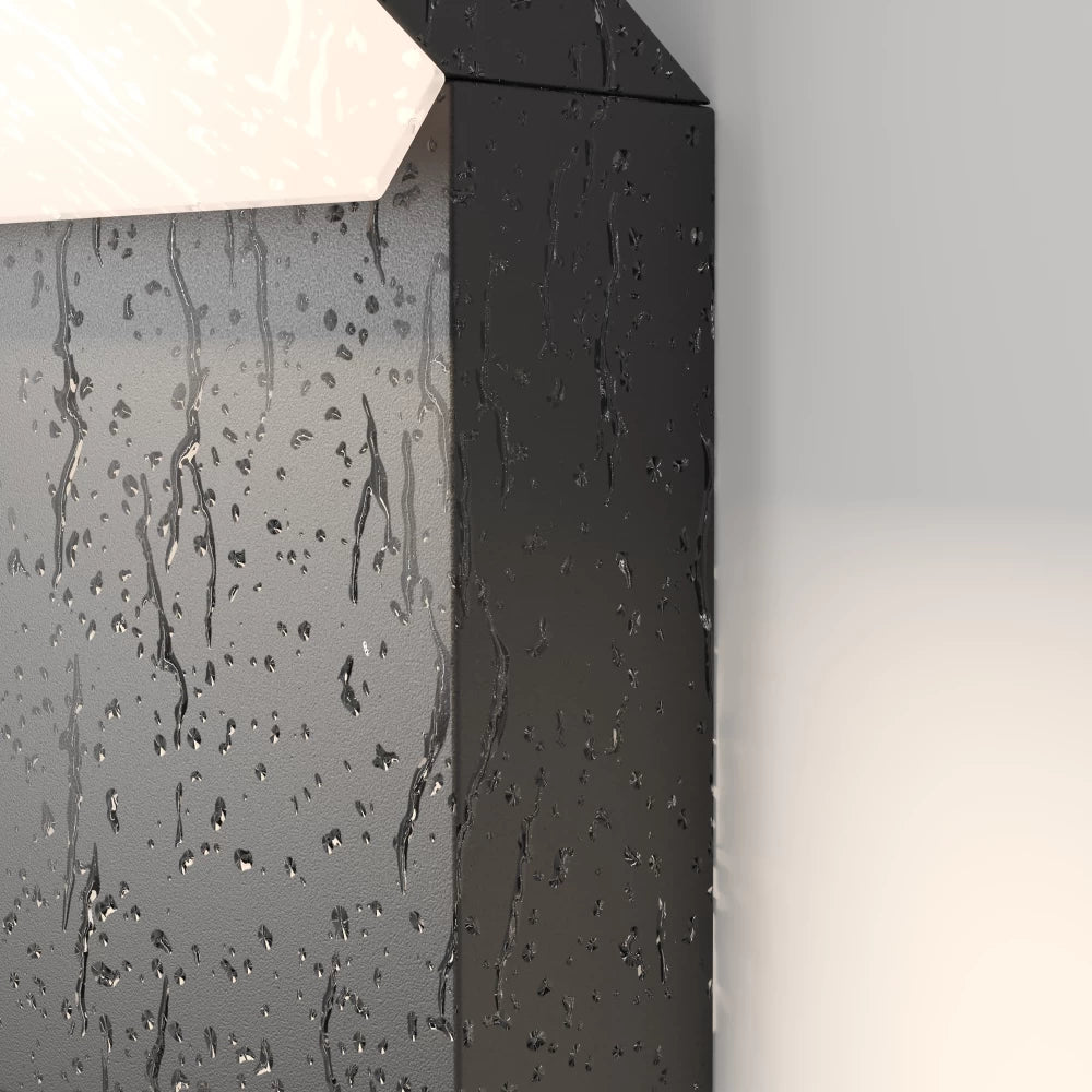 Stalp de iluminat exterior din Aluminiu Negru 12W 660lm 3000k L10xH80cm Paso