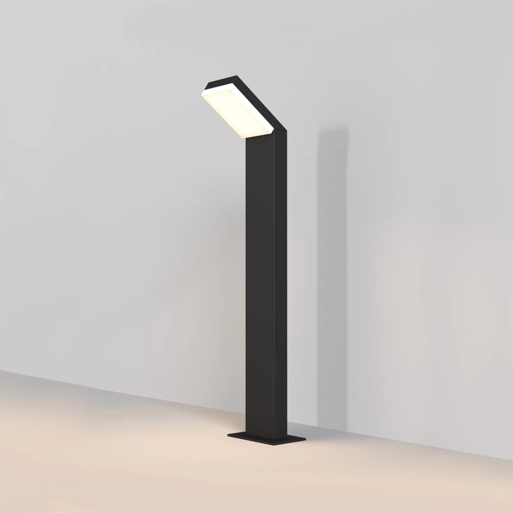 Stalp de iluminat exterior din Aluminiu Negru 12W 660lm 3000k L10xH80cm Paso