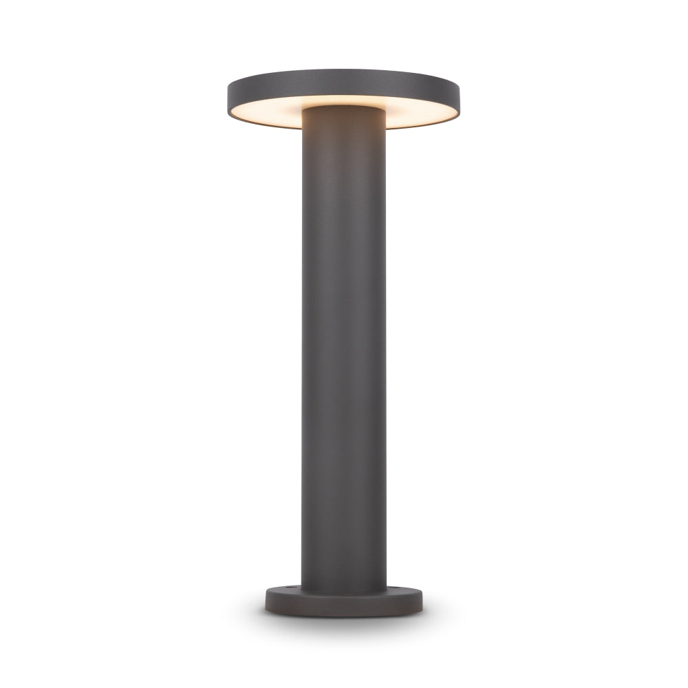 Stalp de iluminat exterior din Metal Gri inchis 12W 1000lm 3000k D18xH40cm Wald