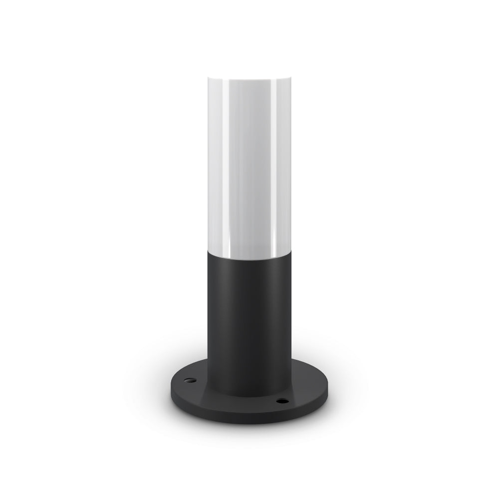 Stalp de iluminat exterior din Metal Negru cu 1 bec E27 60W D13xH30cm Willis