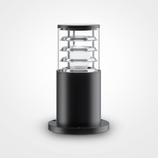 Stalp de iluminat exterior din Aluminiu Negru cu 1 bec E27 60W D16xH25cm Bronx