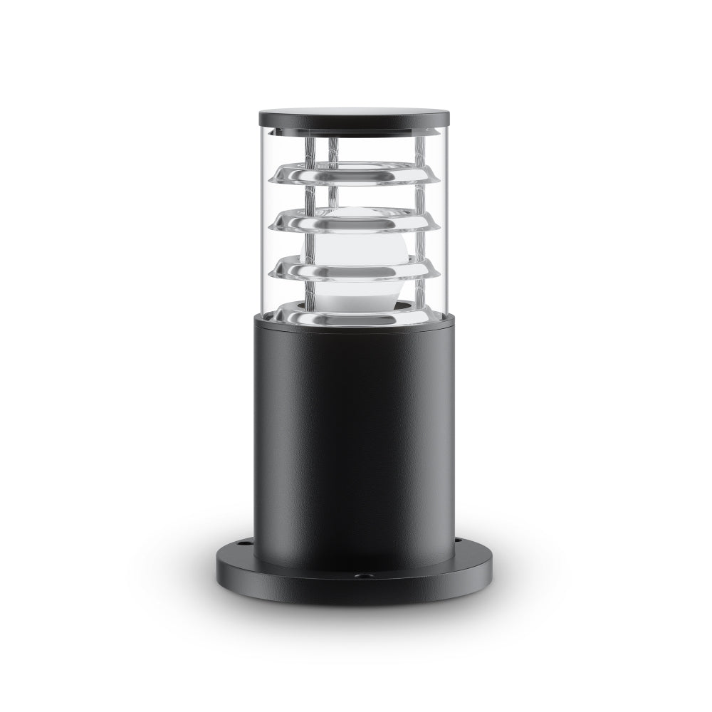 Stalp de iluminat exterior din Aluminiu Negru cu 1 bec E27 60W D16xH25cm Bronx