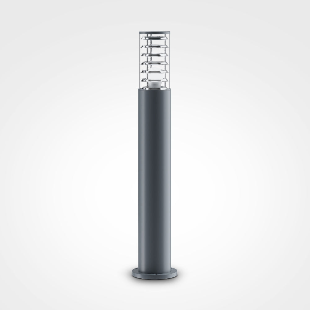 Stalp de iluminat exterior din Aluminiu Gri cu 1 bec E27 60W D16xH80cm Bronx