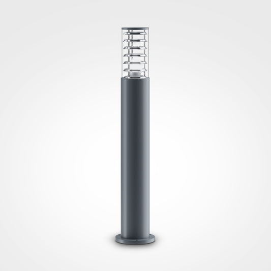 Stalp de iluminat exterior din Aluminiu Gri cu 1 bec E27 60W D16xH80cm Bronx