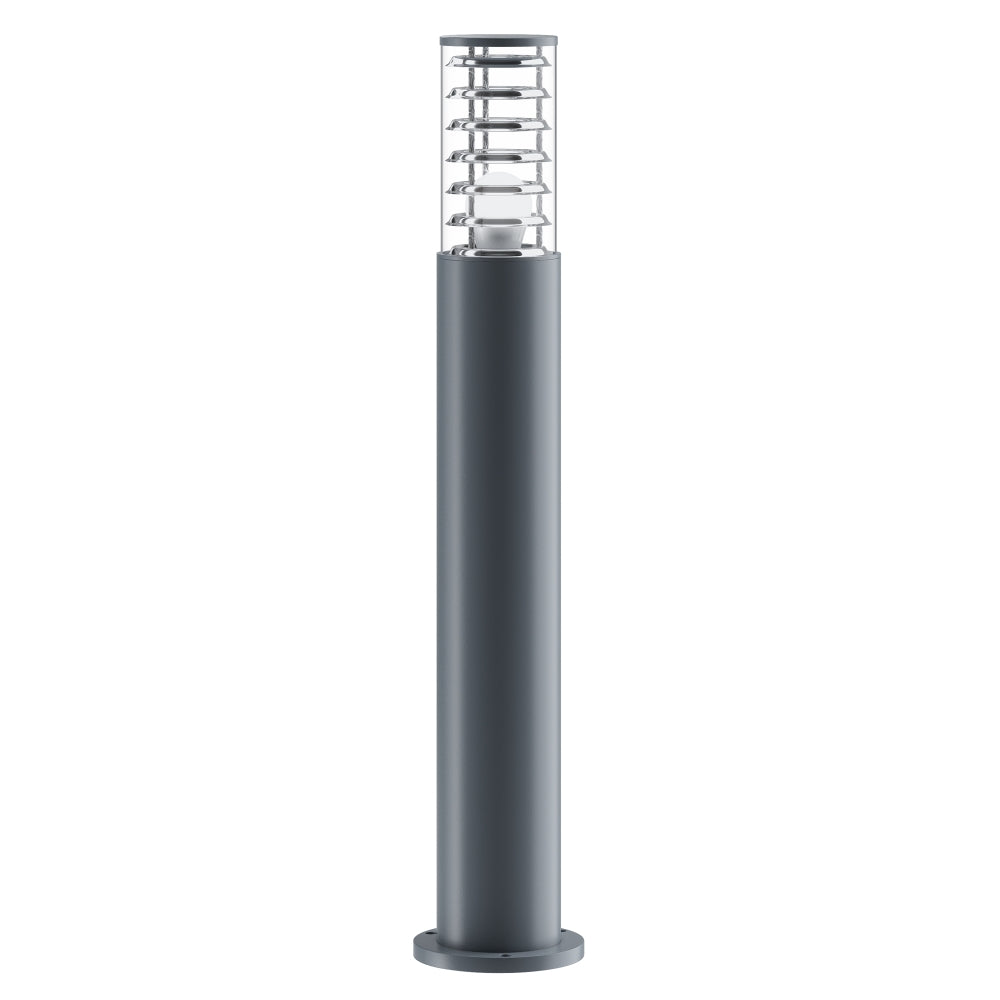 Stalp de iluminat exterior din Aluminiu Gri cu 1 bec E27 60W D16xH80cm Bronx