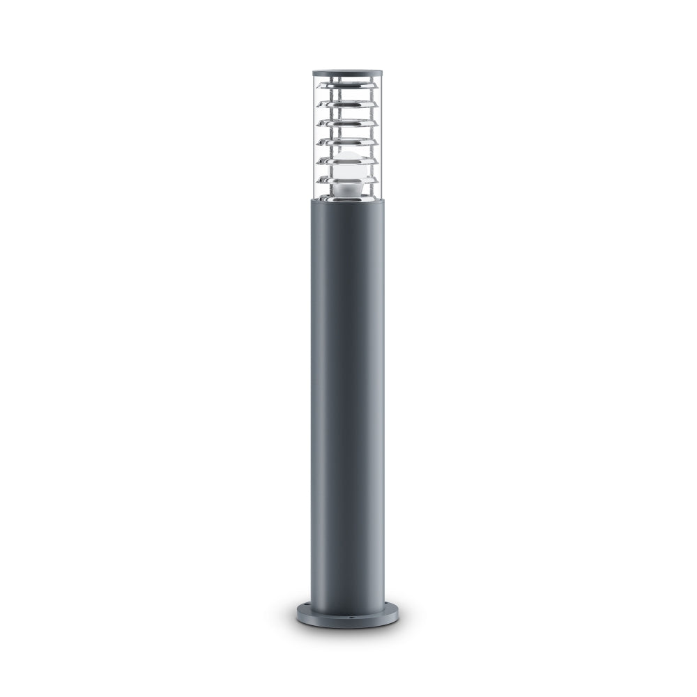 Stalp de iluminat exterior din Aluminiu Gri cu 1 bec E27 60W D16xH80cm Bronx