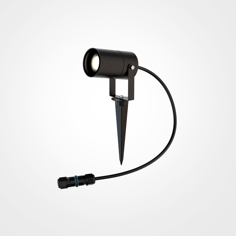 Stalp de iluminat exterior din Aluminiu Negru cu 1 bec GU10 20W D6xH30cm Scope