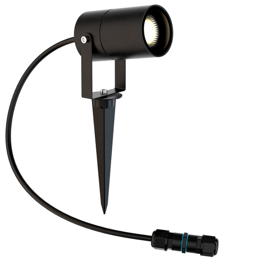 Stalp de iluminat exterior din Aluminiu Negru cu 1 bec GU10 20W D6xH30cm Scope
