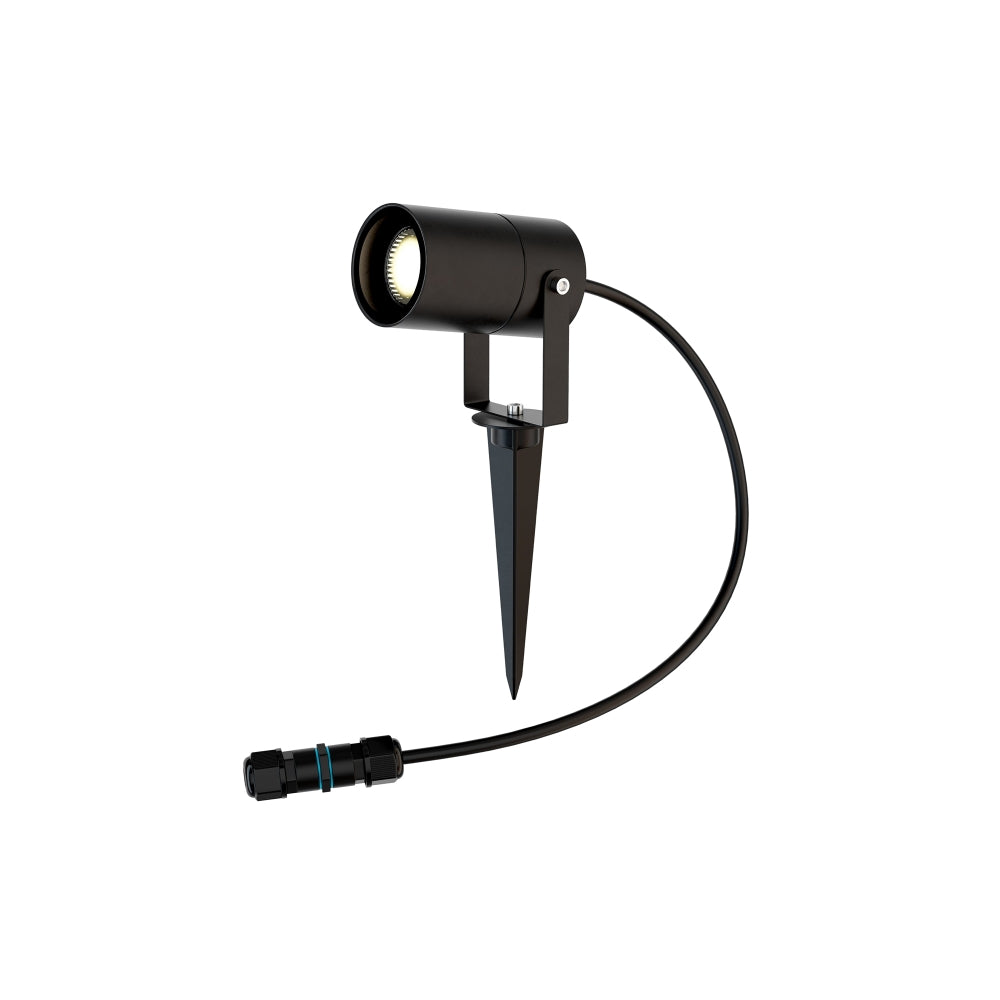 Stalp de iluminat exterior din Aluminiu Negru cu 1 bec GU10 20W D6xH30cm Scope