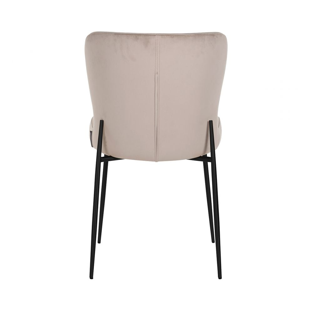 Set 2 Scaune din Catifea si Metal Bej/Negru H85xL49xA64cm Darby Richmond Interiors
