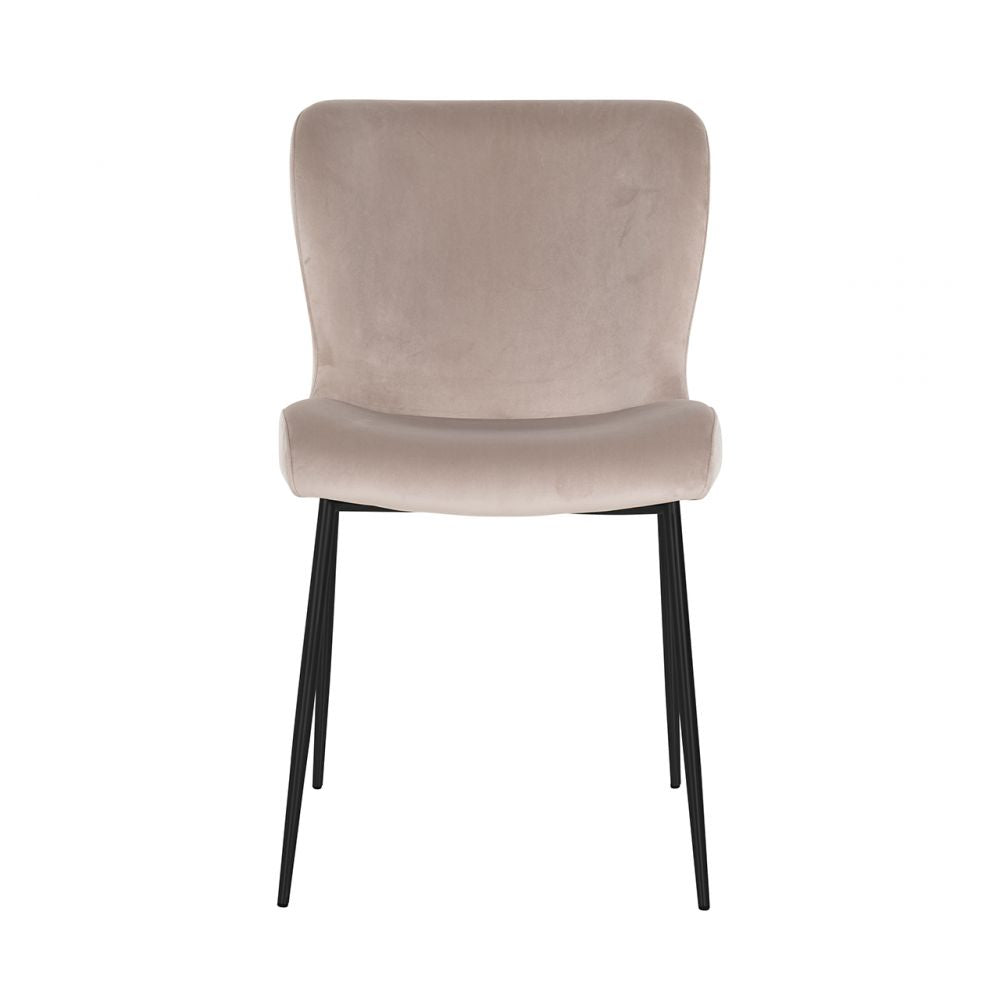 Set 2 Scaune din Catifea si Metal Bej/Negru H85xL49xA64cm Darby Richmond Interiors