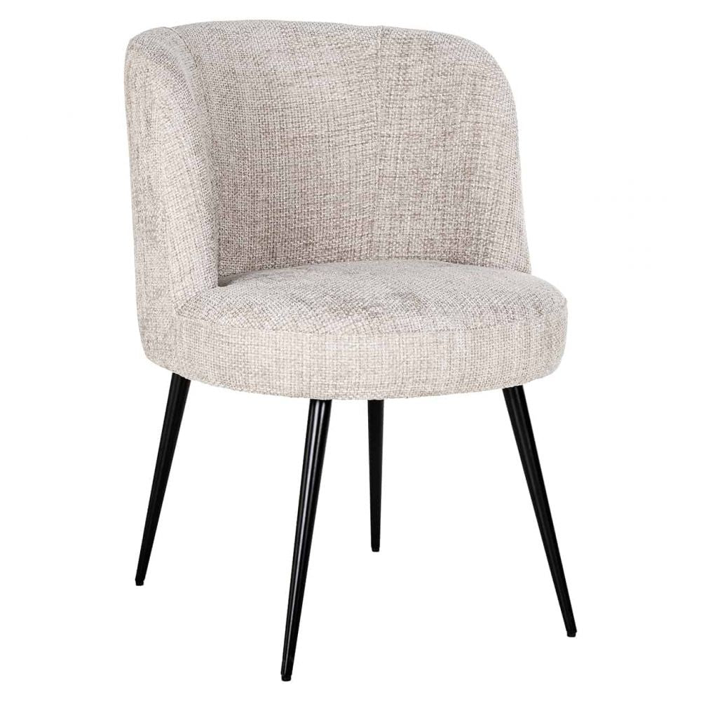 Scaun tapitat cu Stofa Bej cu structura metalica neagra H82xL58xA62cm Morton Richmond Interiors