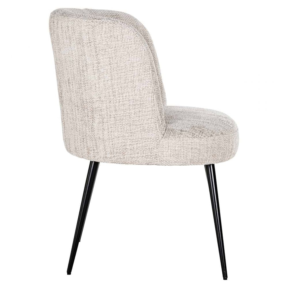 Scaun tapitat cu Stofa Bej cu structura metalica neagra H82xL58xA62cm Morton Richmond Interiors