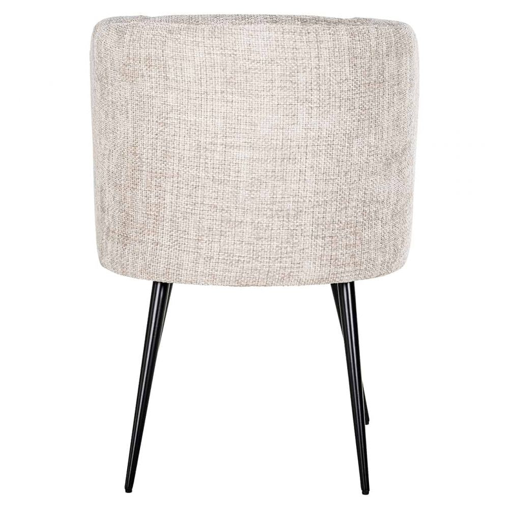 Scaun tapitat cu Stofa Bej cu structura metalica neagra H82xL58xA62cm Morton Richmond Interiors