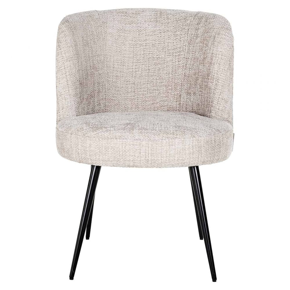 Scaun tapitat cu Stofa Bej cu structura metalica neagra H82xL58xA62cm Morton Richmond Interiors
