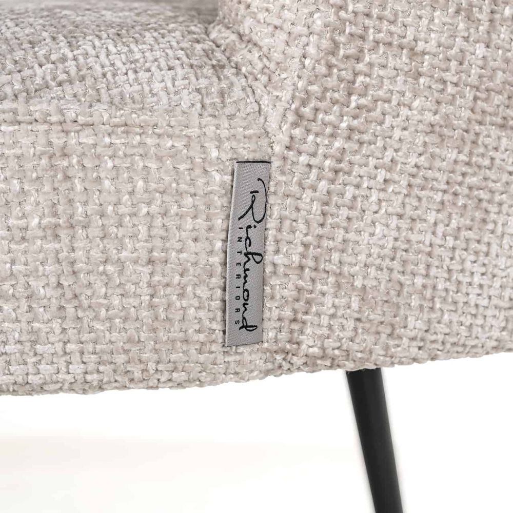 Scaun tapitat cu Stofa Bej cu structura metalica neagra H82xL58xA62cm Morton Richmond Interiors