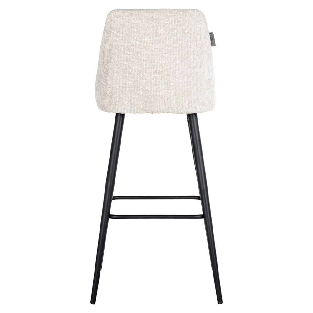 Set 2 scaune de bar tapitat cu Stofa Crem cu picioare din Metal Negru H109xL50xA57cm Brooke Richmond Interiors