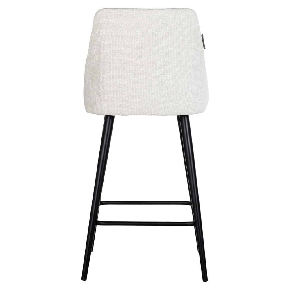 Set 2 scaune de insula tapitat cu Stofa Alb cu picioare din Metal Negru H98xL48xA56cm Brooke Richmond Interiors