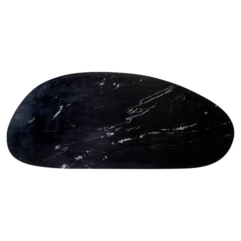 Masa Asimetrica de 8-10 persoane din Marmura Negru si Metal Negru L220xH76cm Trocadero Richmond Interiors