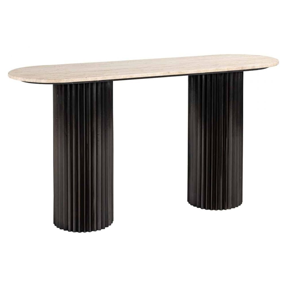 Consola din Travertin si MDF Bej/Negru L150xH78cm Hampton Richmond interiors