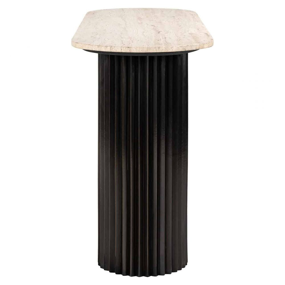 Consola din Travertin si MDF Bej/Negru L150xH78cm Hampton Richmond interiors
