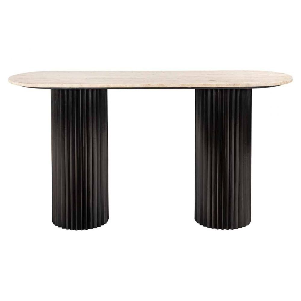 Consola din Travertin si MDF Bej/Negru L150xH78cm Hampton Richmond interiors