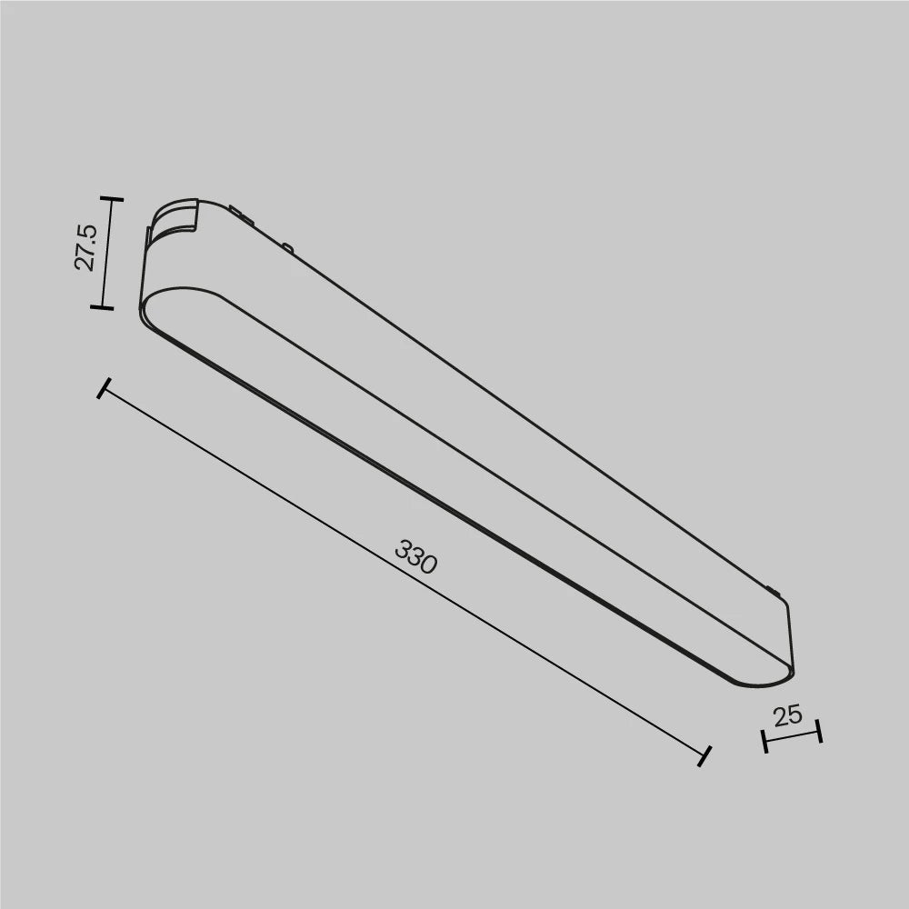 Spot pentru sina Radity din Aluminiu Negru H3xL33cm IP 20 16W 900lm 3000k Basis